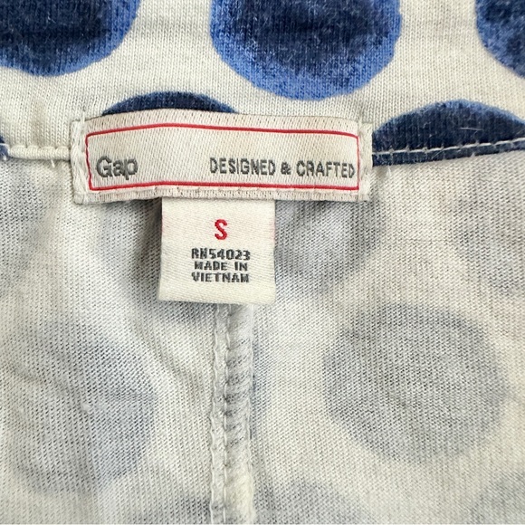 GAP Navy Polka Dot Drop Waist Drawstring Cotton Dress - Picture 9 of 10